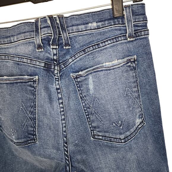 McGuire Womens Jeans, Hi-Rise Button Fly Raw Hem Stretch Skinny Ankle Jeans, 29 - Picture 9 of 11